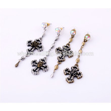 lady retro crystal big pendant latest fashion cross earrings